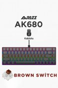 Resim Coverzone Ajazz AK680 RGB Işıklı 68 Tuş %65 Kompakt Kablolu Mekanik Klavye Hot-Swap Destekli Gaming 
