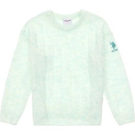 Resim U.S. Polo Assn. Kız Çocuk Su Yeşili Bisiklet Yaka Kazak 50297150-VR083 