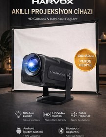 Resim SEYUWATCH Taşınabilir Sinema Dizi Film Projeksiyon 1080P/2K/4K Ev Sineması Dahili Android 11 Perde Hediyeli 