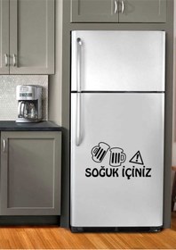 Resim Sticker Dünyası Soğuk Içiniz Buzdolabı Sticker 40x22 Cm 