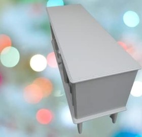 Resim Tv Sehpa ST 17451 Pencere Model Ahşap Kayın Retro Ayak Parlak Ceviz Renk El yapım 