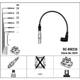 Resim NGK 0579 (RC-BW235) Atesleme Kablosu (BMW:3 (E36) 3.16 I 99-00 / 3.18 I 93-99) 12121709206 RCBW235 (WM461352) 