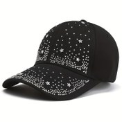 Resim Kadınlar için Hafif Ayarlanabilir Beyzbol Şapkası - Bahar, Yaz, Sonbahar için Siyah Snapback Güneş Şapkası, Beyzbol Şapkası 