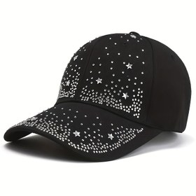 Resim Kadınlar için Hafif Ayarlanabilir Beyzbol Şapkası - Bahar, Yaz, Sonbahar için Siyah Snapback Güneş Şapkası, Beyzbol Şapkası 