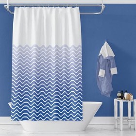 Resim Banyo Perdesi 1x100x200 Tek Kanat Duş Perdesi Halka Hediyeli Duşakabin Perdesi 1870 