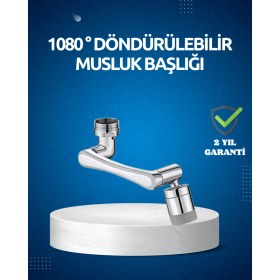 Resim Dönen Musluk Başlığı 1080 Derece Ayarlanabilir Filtreli Sprey Uç 