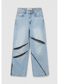 Resim Itsbasic Kadın Ice 4s6-3 Süper Baggy Fit Özel Tasarım Denim Jean Buz Mavi 