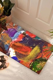 Resim Monnhein Rengarenk Kapı Önü Paspası Dekoratif Kapı Paspası Dış Mekan Paspas Ev Içi Paspası 45x70cm 