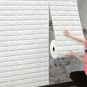 Resim 3D tuğla desenli kendinden yapışkanlı polyester duvar kağıdı rulosu, kolayca soyulup yapıştırılabilir, mutfak, oturma odası, banyo, koridor için uygun, dayanıklı Avrupa ev dekorasyonu, DIY yenileme, kesip yapıştırması kolay duvar kağıdı, yatak odası ve oturma odası için uygundur 