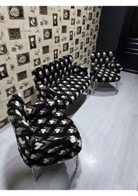 Resim Venqm Çay Seti Koltuk Takımı Metal Ayak Gürgen Iskelet Çok Renkli 