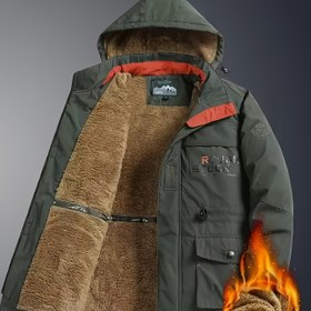 Resim Erkek Ağır Hizmet Tipi Kışlık Dış Giyim Mont - Tam Fermuarlı, Bol Kesim Uzun Kollu, Termal Yalıtımlı, Polyester Astarlı ve Fermuarlı Cepli Ceket - Soğuk Hava 
