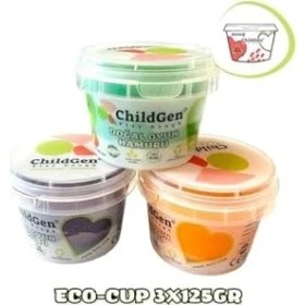 Resim Lidyada Maison Doğal Oyun Hamuru - Eco Cup- 3'lü Ara Renkler (Mor - Yeşil - Turuncu) 3X125GR 