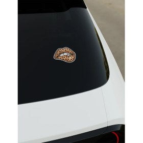 Resim Leopar Dudak Dijital Baskı Sticker 