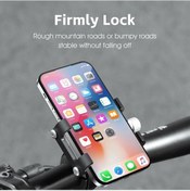 Resim Supermarket1 Alüminyum Bisiklet Telefon Tutucu - 55-100mm Siyah, Güvenli Yolculuk İçin Siyah 