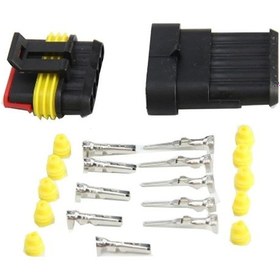 Resim 50 Adet 5 Pin Süper Seal Konnektör Su Geçirmez Oto Dişi Erkek (552464725) 
