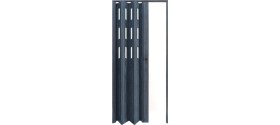 Resim Faran Dekorasyon 102 x 215 Antrasit Renk Camlı Pvc Akordiyon Katlanır Kapı - Frnakmodel-82 