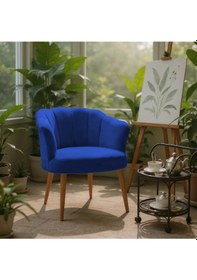 Resim Azra Mobilya Papatya Babyface Kumaş Modern Berjer Koltuk 13 Renk Seçeneği - Saks Mavisi Saks Mavisi 