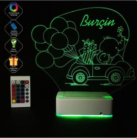 Resim Çocuklara Özel Hediye 3D Fil Ve Balonlar Masaüstü Led Lamba 