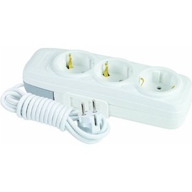 Resim Far Lara F 501 B 3'lü Topraklı Grup Priz 3 Metre Beyaz 