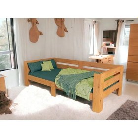 Resim Fawdecor Doğal Ahşap Sedir Karyola Baza Yatak Kahverengi 