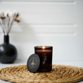 Resim KPM Çiçeksi Dekoratif Hera Mum - Siyah - 190 gr 