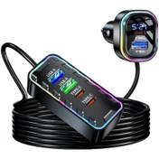Resim Globalbloom Kc-11 Yeni Araç Şarj Cihazı 6 Usb Çıkışlı Ön Arka Aynı Anda Şarj Voltaj Göstergeli Aşırı Şarj Korumalı 