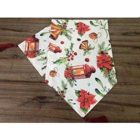 Resim Fenerli Yılbaşı Desenli Runner Çok Renkli 