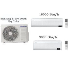 Resim Samsung Windfree™ Multi Klima 18000 Btu/h + 9000 Btu/h Iç Üniteli 17100 Btu/h Dış Üniteli 