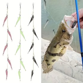 Resim 5 Adet Balık Yemi, Küme Yem, Yumuşak Yem, Balık Yemi 3D Gözler Çatal Kuyruk Yumuşak Yem Bionik Yem, Balık Aksesuarı 