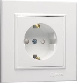 Resim Makel Karea Çocuk Korumalı Topraklı Priz Beyaz Modül+Kapak+Çerçe 
