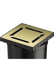 Resim V-Flow Kare 5607325 Yalıtımlı Duş Kanalı Alttan Çıkışlı Dk 800 Kapak Parlak Altın 