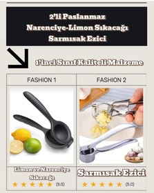 Resim 2'li Set Sarımsak Ezici Ve Limon Portakal Naranciye Sıkacağı 