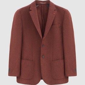 Resim D's Damat Ds Damat Regular Fit Kiremit Armürlü Çift Yırtmaçlı Yünlü Blazer Kumaş Ceket 3hf04ır224361 Kiremit 
