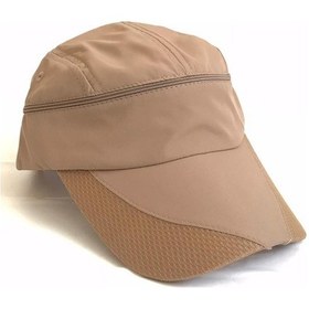 Resim Sporcu Koşu Tenis Şapkası Vizör Şapka - Kahverengi Koyu Bej 