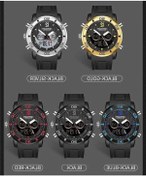 Resim Bosphorusboutique02 Sanda 3106 Çift Dijital Erkek Doğa Sporları Saat, Tam Siyah, Luminanslı, Darbe Dayanıklı, 50mm, 260mm, 58.5g, 50m Su Geçirmez Çok Renkli 