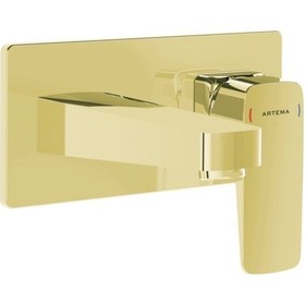 Resim Artema Root Square Ankastre Sıva Üstü Lavabo Bataryası Altın A4273823 