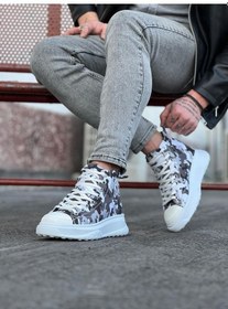 Resim Beyaz Askeri Yarım Bilek Casual Ayakkabı Renkli Çok Renkli 