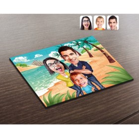Resim Bk Gift Kişiye Özel Aile Karikatürlü Ahşap Puzzle-1 