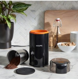 Resim Krups Gx3328 Silent Vortex Elektrikli Kahve Ve Baharat Öğütücü 3'ü 1 Arada, Sessiz, Çıkarılabilir Kap Kahve Değirmeni & Öğütücüler Çok Renkli 