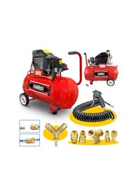 Resim Atlas 50 Litre Hava Kompresörü 2Hp 8Bar 15Mt Spiral Hortum Havata 