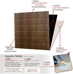 Resim 3 Boyutlu Duvar Paneli Kabartmalı Metro Desen Pvc 41X41 Cm/ 6 Adet /1 M² Antik 