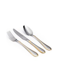 Resim Maxx Doria Lisbon G Decorated 6 Kişilik 42 Parça Çatal Kaşık Bıçak Takımı Pa1065 Gold 