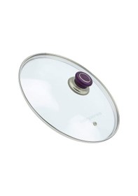 Resim Tencere Tava Cam Buhar Delikli Kapak 30 CM ve Mor Tutma Tepe 