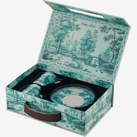 Resim Yeşil Porselen Kahve Fincan Seti 90 Ml Romance Collection by Chiara Alessi 