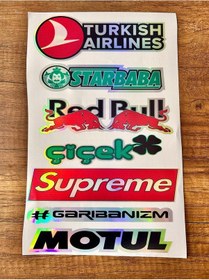 Resim Oto Arka Cam Yazısı Hologramlı Yan Kapı, Yan Cam Stickerı Turkısh Aırlınes 