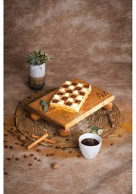 Resim 2 Li Risus Top Ayaklı 25 Cm Ve 17x25 Cm Ahşap Sunum Tabağı 