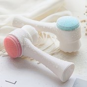 Resim 3D Çift Taraflı Silikon Yüz Fırçası - Derin Gözenek Temizliği ve Soyulma için Yumuşak Tüyler, Kokusuz Cilt Bakım Aracı. 