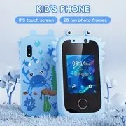 Resim Küçükler için Akıllı Telefon Oyuncak, IPS Dokunmatik Ekran, 13 Eğitici Oyun, Alışkanlık Eğitimi, Yatak Saati Hikayeleri, Müzik Çalar, Çift Kamera, Fotoğraf, Video, Müzik, Alarm Saati, Eğlenceli Kelime Eğitimi, Mavi Pembe, Şarj Edilebilir Lityum Pili-Polimer, USB Şarj, Kızlar İçin 