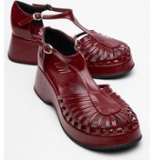 Resim Anıel Bordo Kadın Dolgu Topuklu Sandalet Bordo 