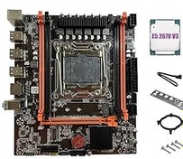 Resim Sefdrert Anakart X99E + CPU E5 2678 V3 Çift Kanallı 4XDDR4 RECC RAM PCIE X16 NVMe LAN Kart Gigabit Masaüstü Anakart 
